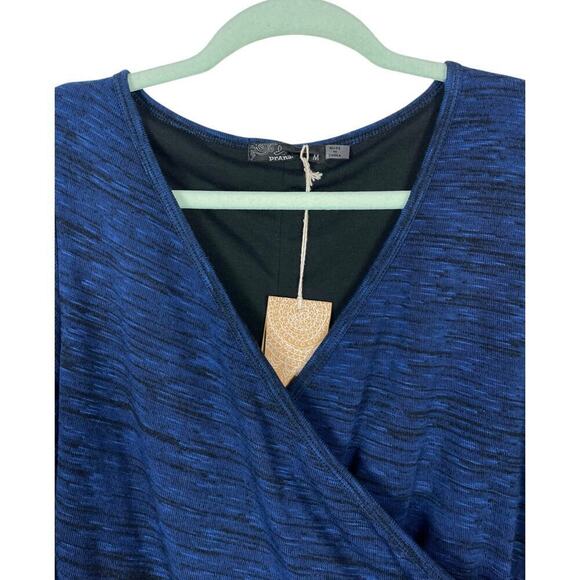 Prana Nadia Faux Wrap Dress Cobalt Blue Medium NWT Casual Spring Summer Travel - Picture 3 of 12